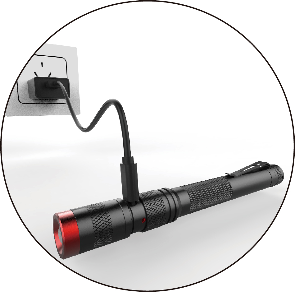 S72RF 1*10840 USB Focus Flashlight