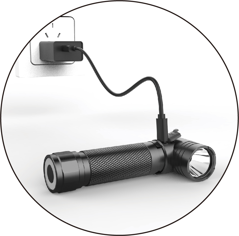 L81R 1*18650 USB Flashlight