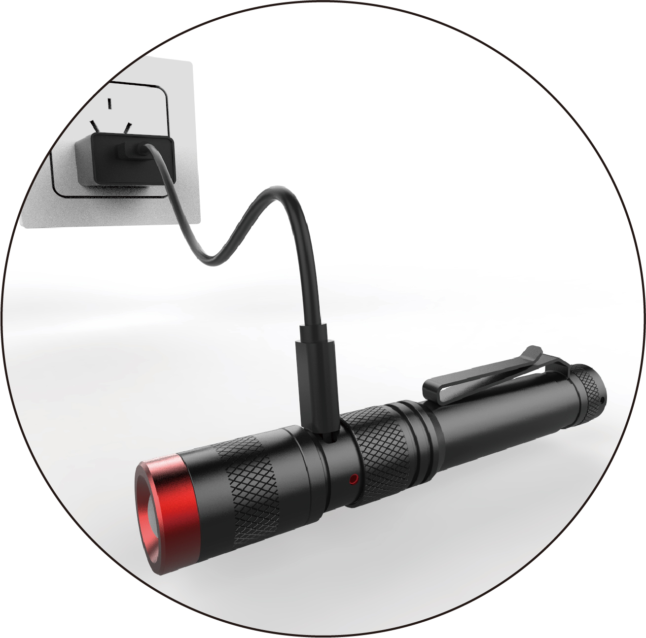 S71RF 1*10440 USB Focus Flashlight